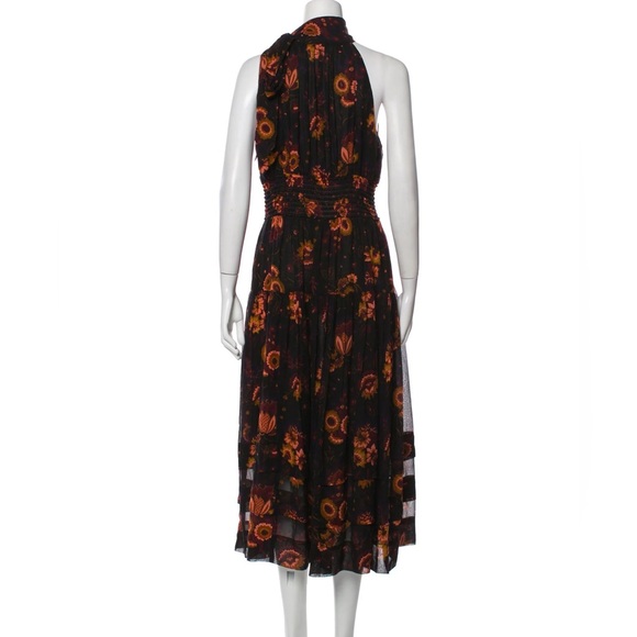 Ulla Johnson Maya Printed Silk Midi Halter Neck Dress Size 8 - Picture 4 of 4